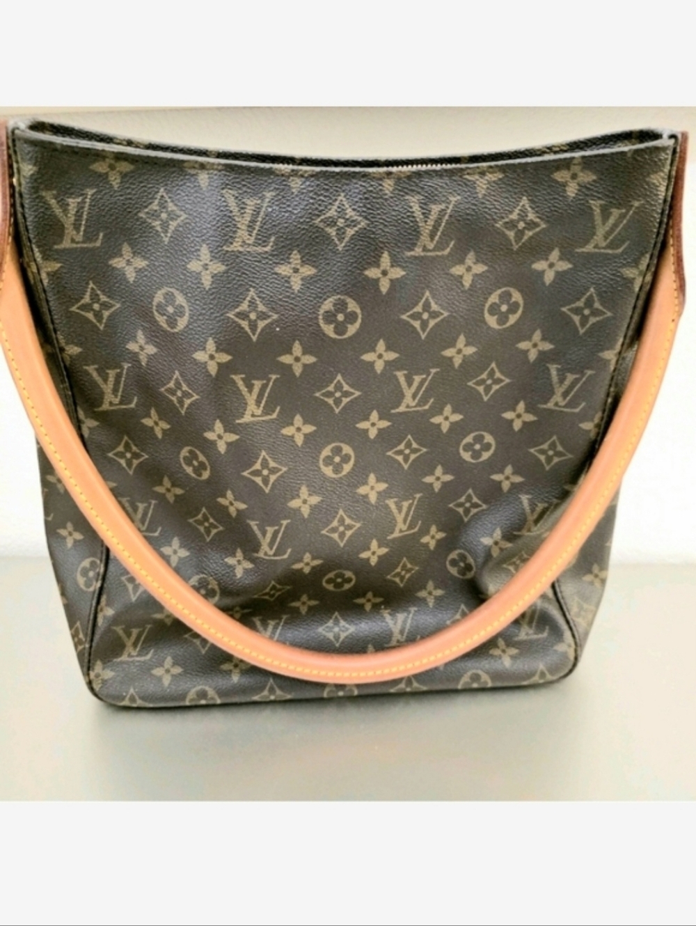 Louis Vuitton Brown Tan Monogram Canvas Looping Shoulder Bag - Picture 6 of 15